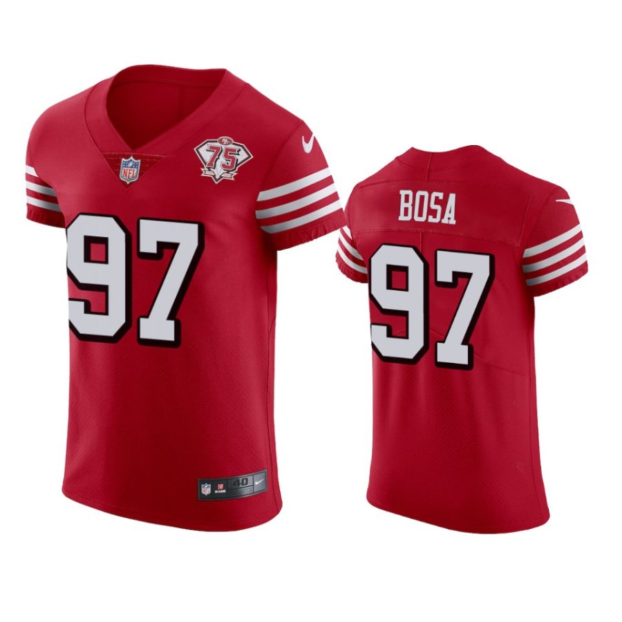 49ers nick bosa scarlet 75th anniversary jersey