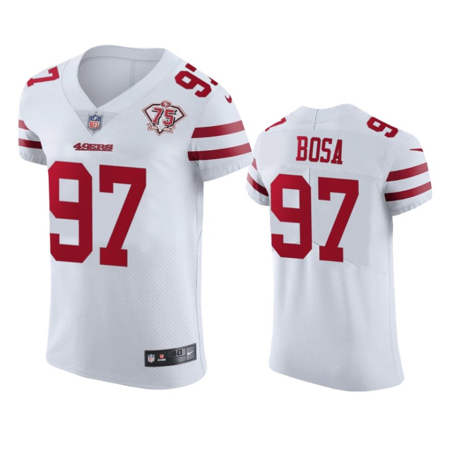 49ers nick bosa white 75th anniversary jersey