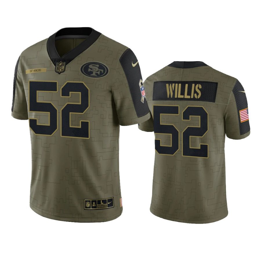 49ers patrick willis olive limited 2021 salute to service jersey