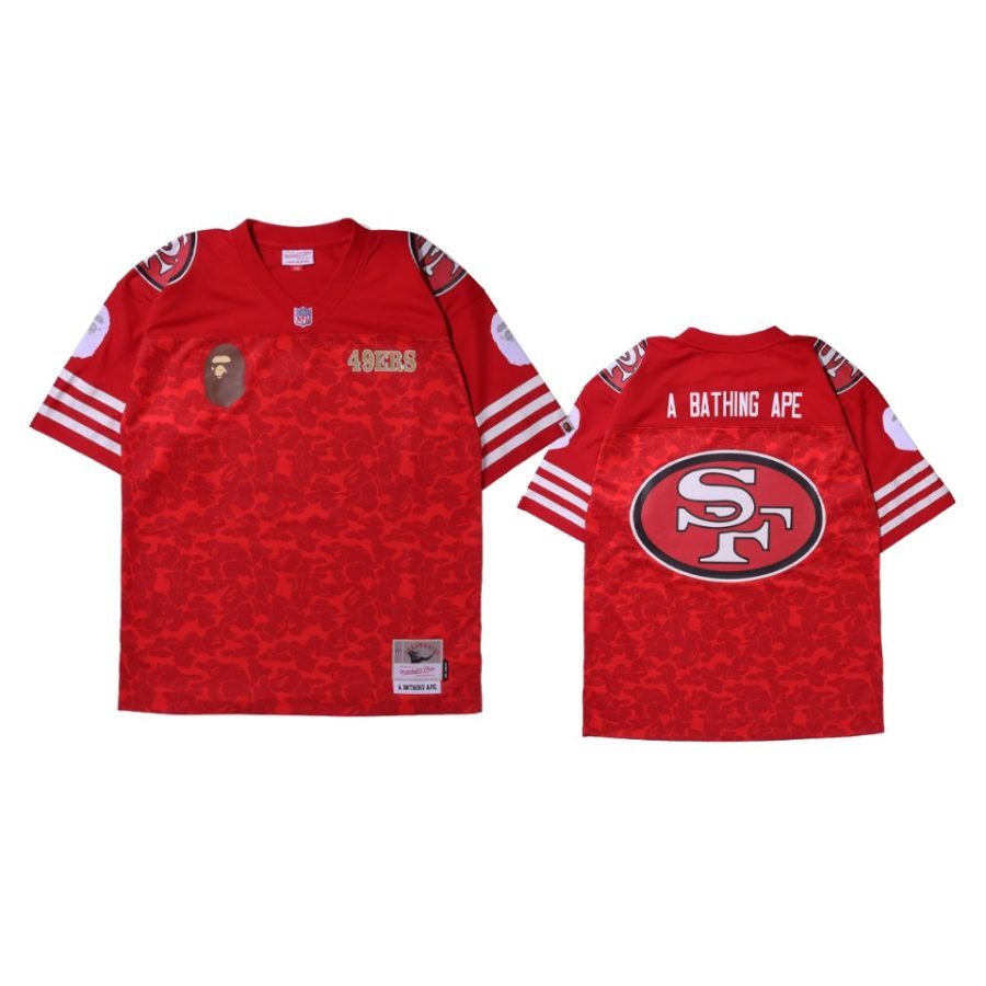 49ers red bape x nfl legacy jersey