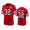 49ers ricky watters scarlet 75th anniversary alternate game jersey