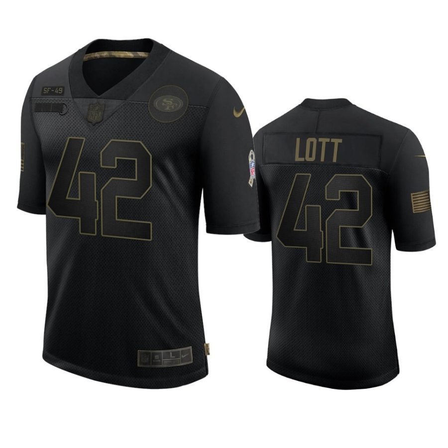 49ers ronnie lott black retired 2020 salute to service jersey