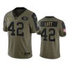 49ers ronnie lott olive limited 2021 salute to service jersey