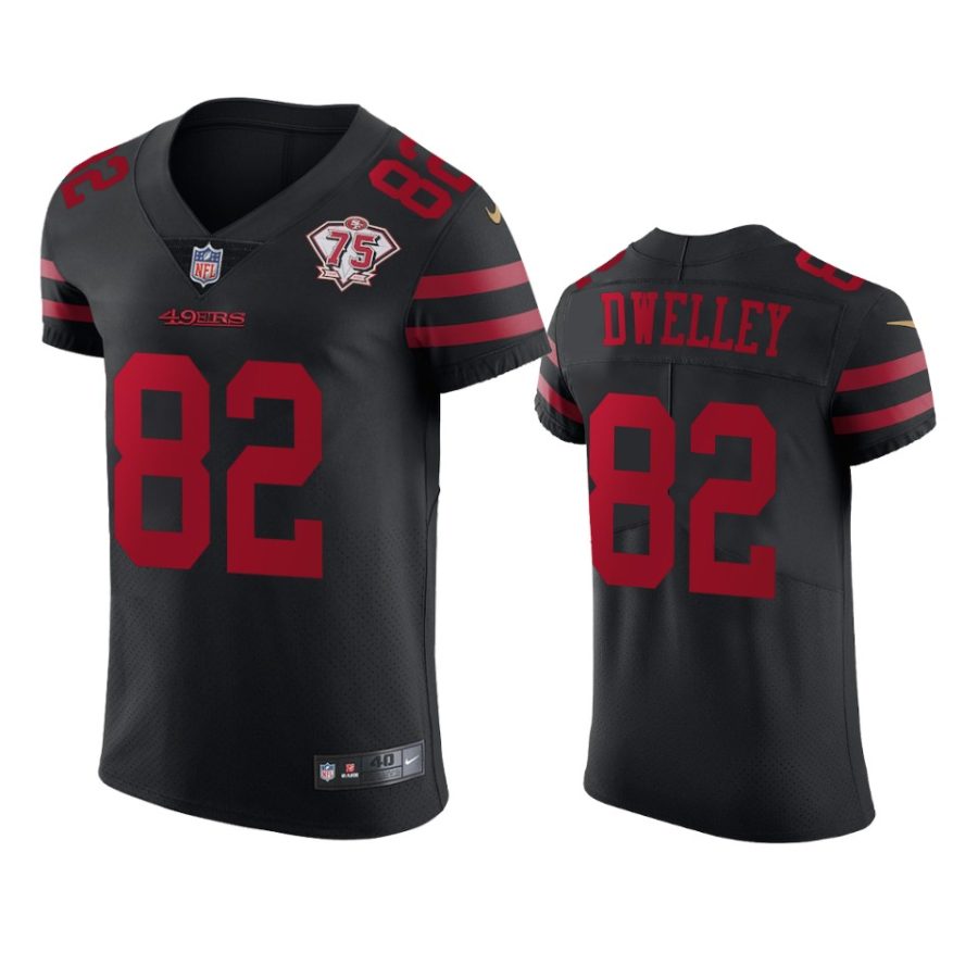 49ers ross dwelley black 75th anniversary jersey