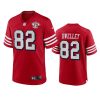 49ers ross dwelley scarlet 75th anniversary alternate game jersey