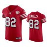 49ers ross dwelley scarlet 75th anniversary jersey