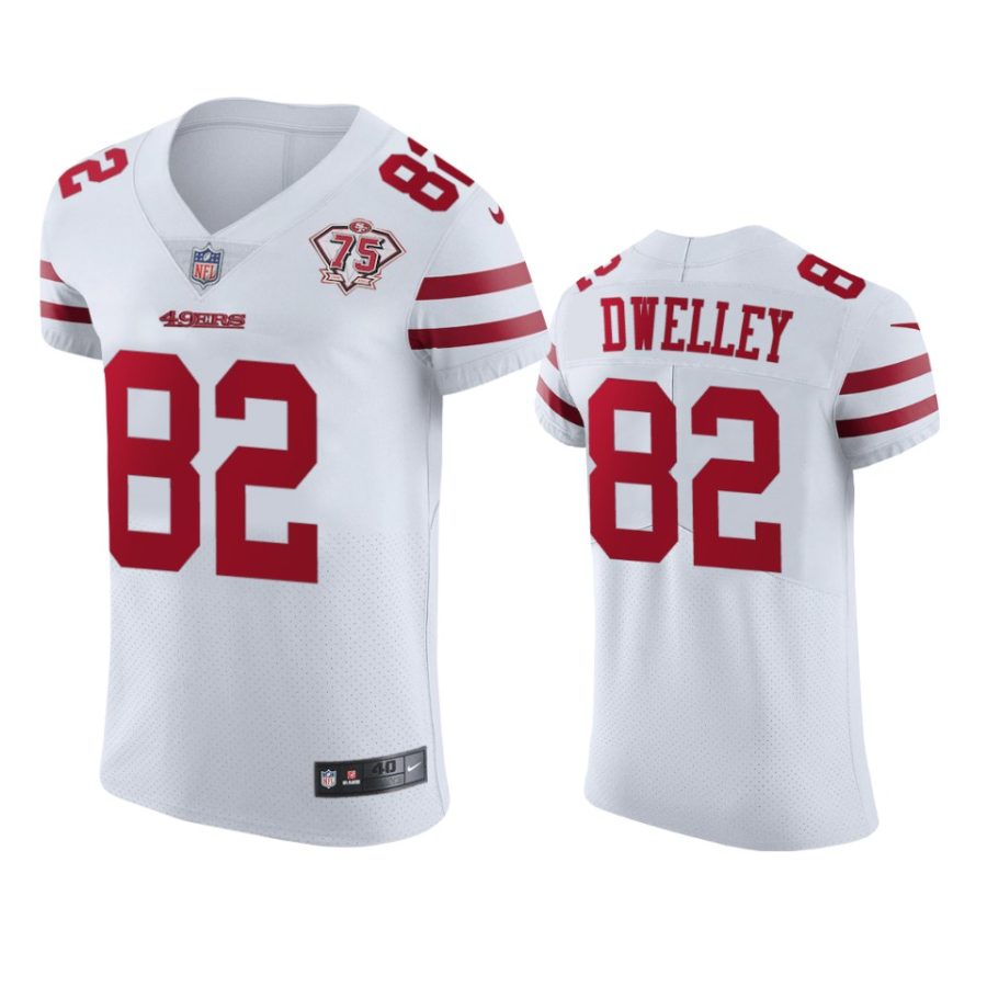 49ers ross dwelley white 75th anniversary jersey