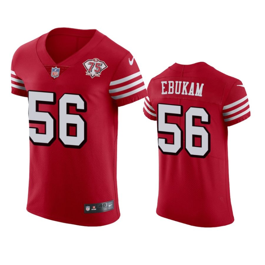 49ers samson ebukam scarlet 75th anniversary jersey