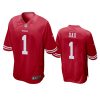 49ers scarlet 2019 fathers day number 1 dad jersey