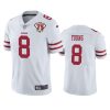 49ers steve young white 75th anniversary patch limited jersey