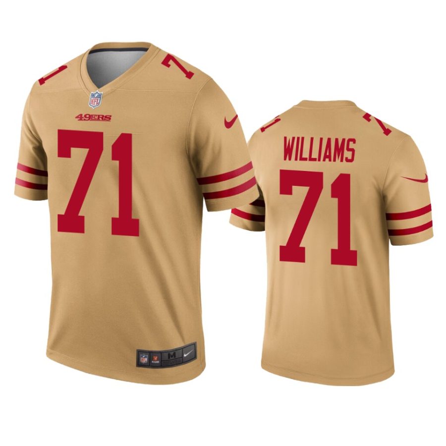 49ers trent williams gold inverted legend jersey