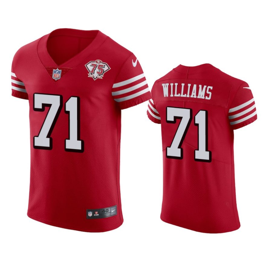 49ers trent williams scarlet 75th anniversary jersey