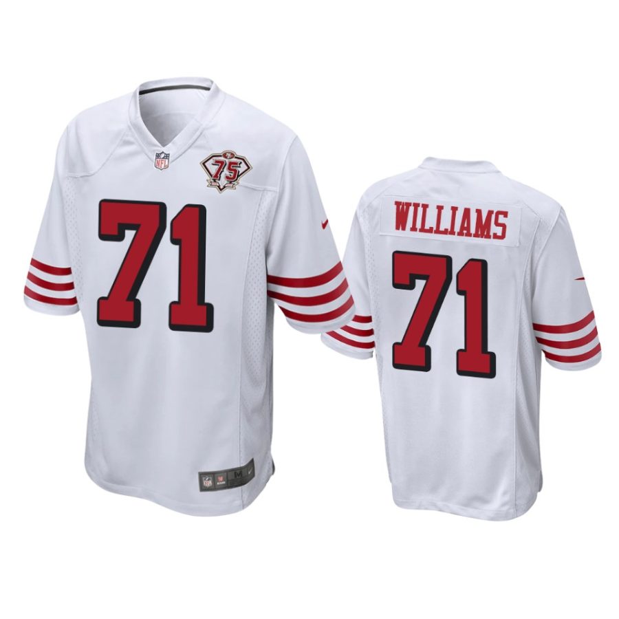 49ers trent williams white 75th anniversary throwback game jersey