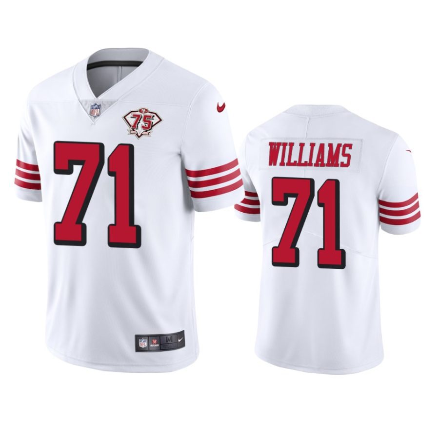 49ers trent williams white 75th anniversary throwback limited jersey