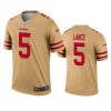 49ers trey lance gold inverted legend jersey