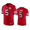 49ers trey lance scarlet 75th anniversary alternate vapor limited jersey