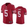 49ers trey lance scarlet vapor limited jersey 0a