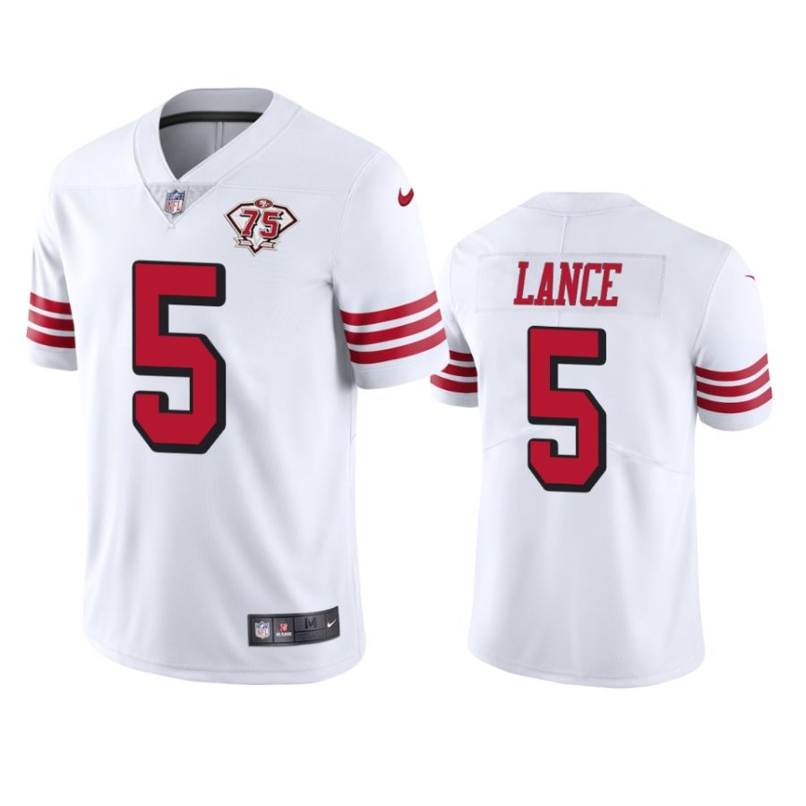 49ers trey lance white 75th anniversary throwback limited jersey