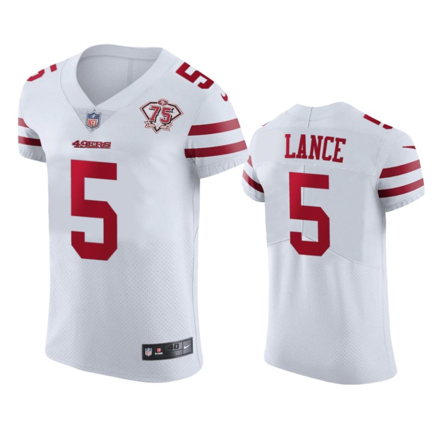 49ers trey lance white 75th anniversary vapor elite jersey