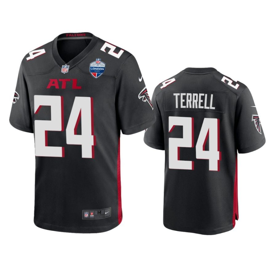 a.j. terrell falcons balck 2021 london games patch game jersey