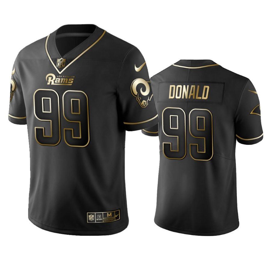 aaron donald rams black golden edition jersey