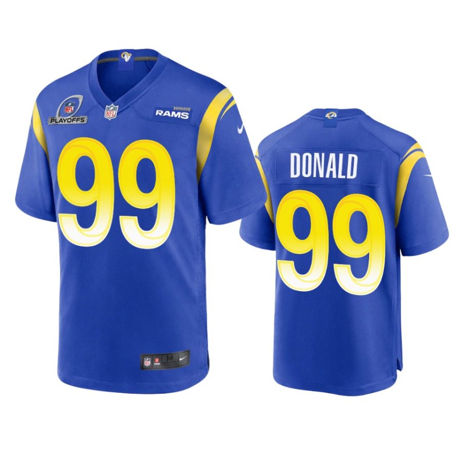 aaron donald rams royal 2021 nfl playoffs patch jersey