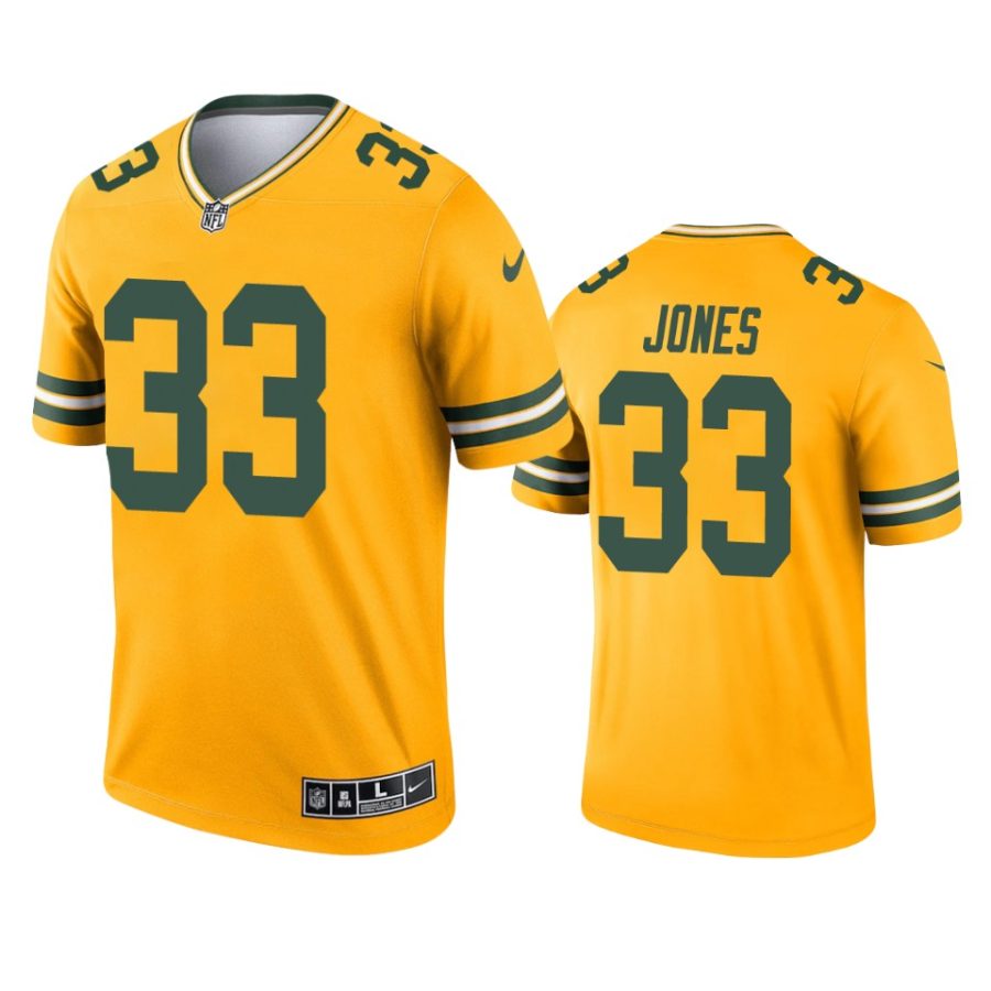 aaron jones packers 2021 inverted legend gold jersey