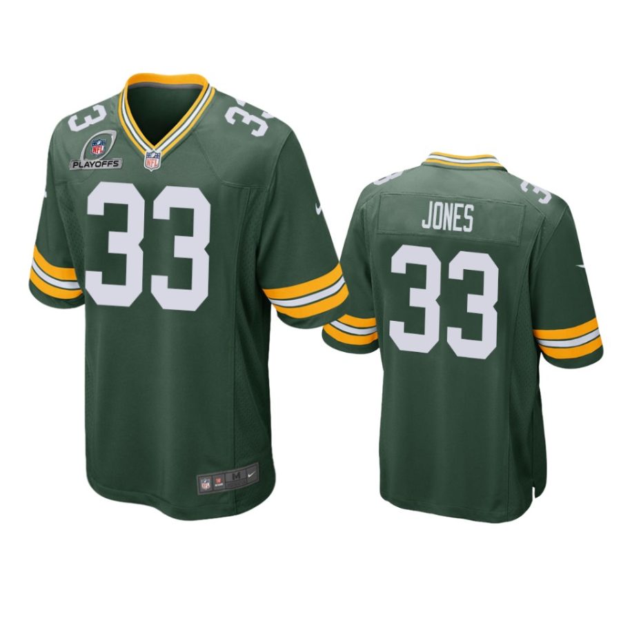 aaron jones packers green 2021 nfl playoffs patch jersey