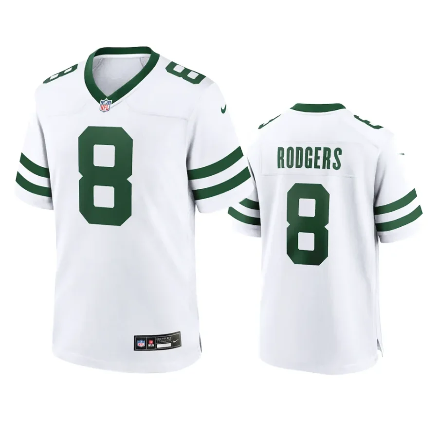 aaron rodgers jets 2024 game legacy white jersey