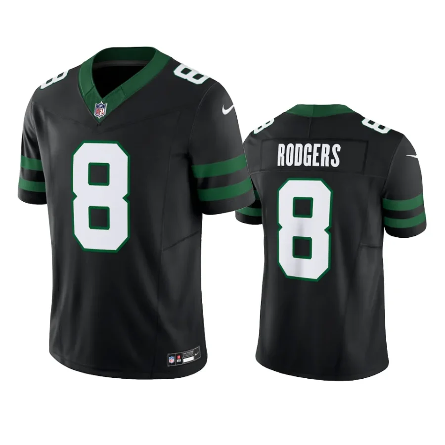 aaron rodgers jets jersey legacy black vapor f.u.s.e. limited 2024 alternate