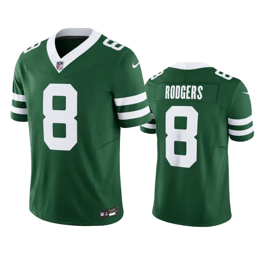 aaron rodgers jets jersey legacy green limited 2024 vapor f.u.s.e.