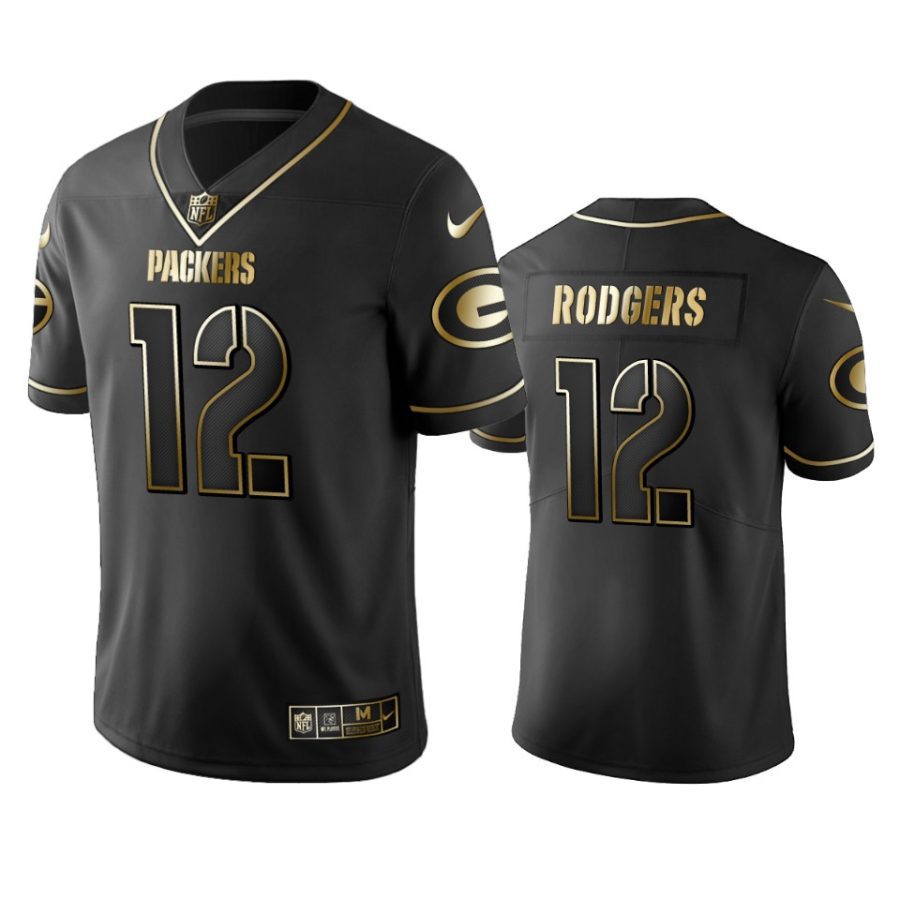 aaron rodgers packers black golden edition jersey