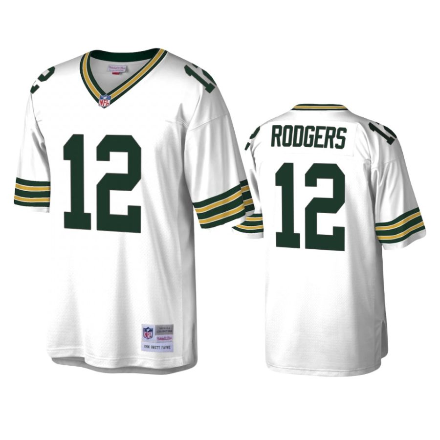 aaron rodgers packers white legacy replica throwback jersey