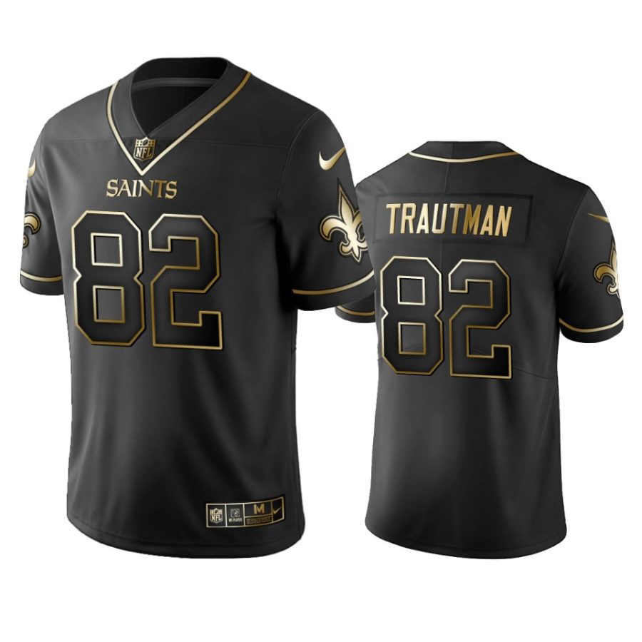 adam trautman saints black golden edition jersey