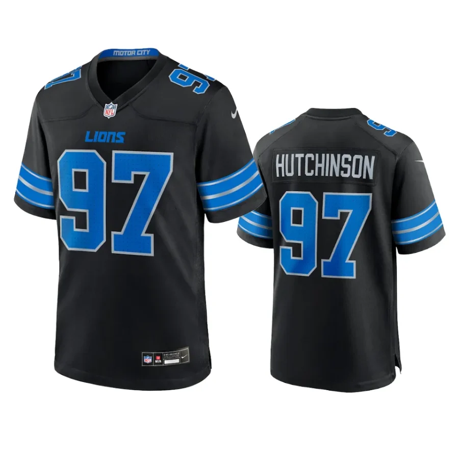 aidan hutchinson lions black 2024 2nd alternate jersey