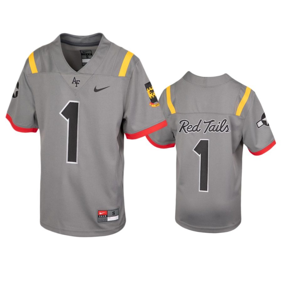 air force falcons 1 gray red tails jersey