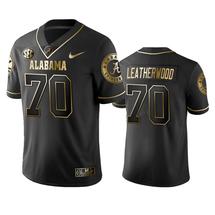 alabama crimson tide alex leatherwood black golden edition limited jersey