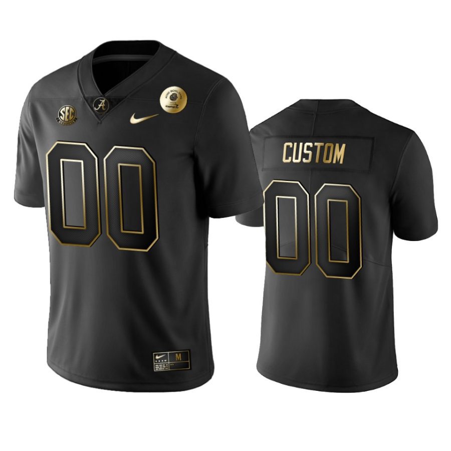 alabama crimson tide custom black 2021 rose bowl golden edition jersey