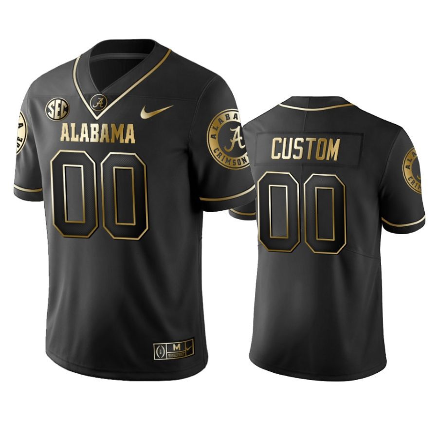 alabama crimson tide custom black golden edition limited jersey