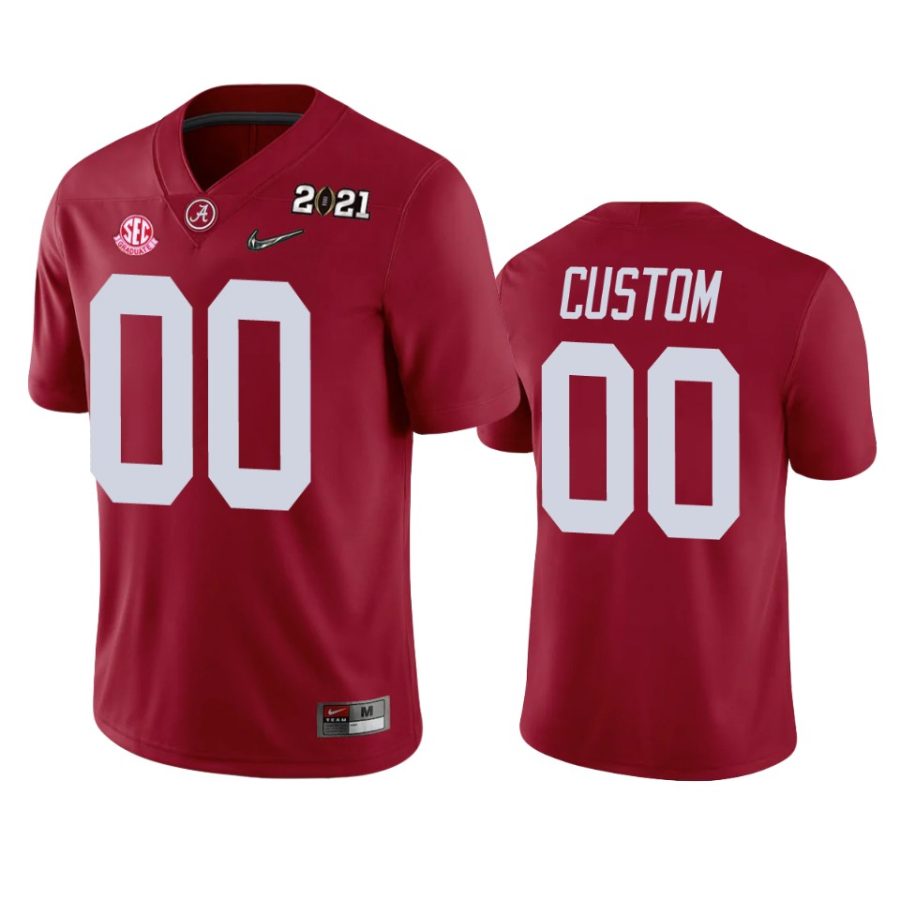 alabama crimson tide custom crimson 2021 national champions jersey