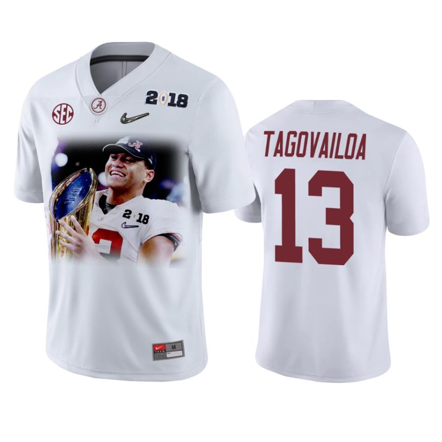 alabama crimson tide taulia tagovailoa white 2018 cfp national championship jersey