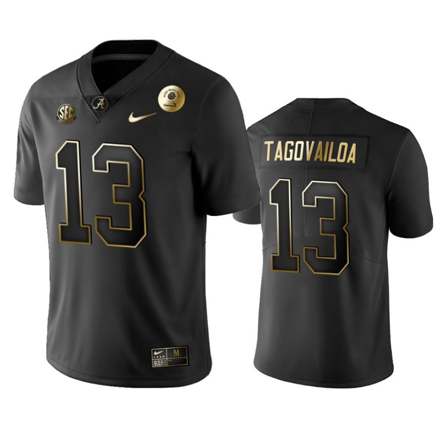 alabama crimson tide tua tagovailoa black 2021 rose bowl golden edition jersey