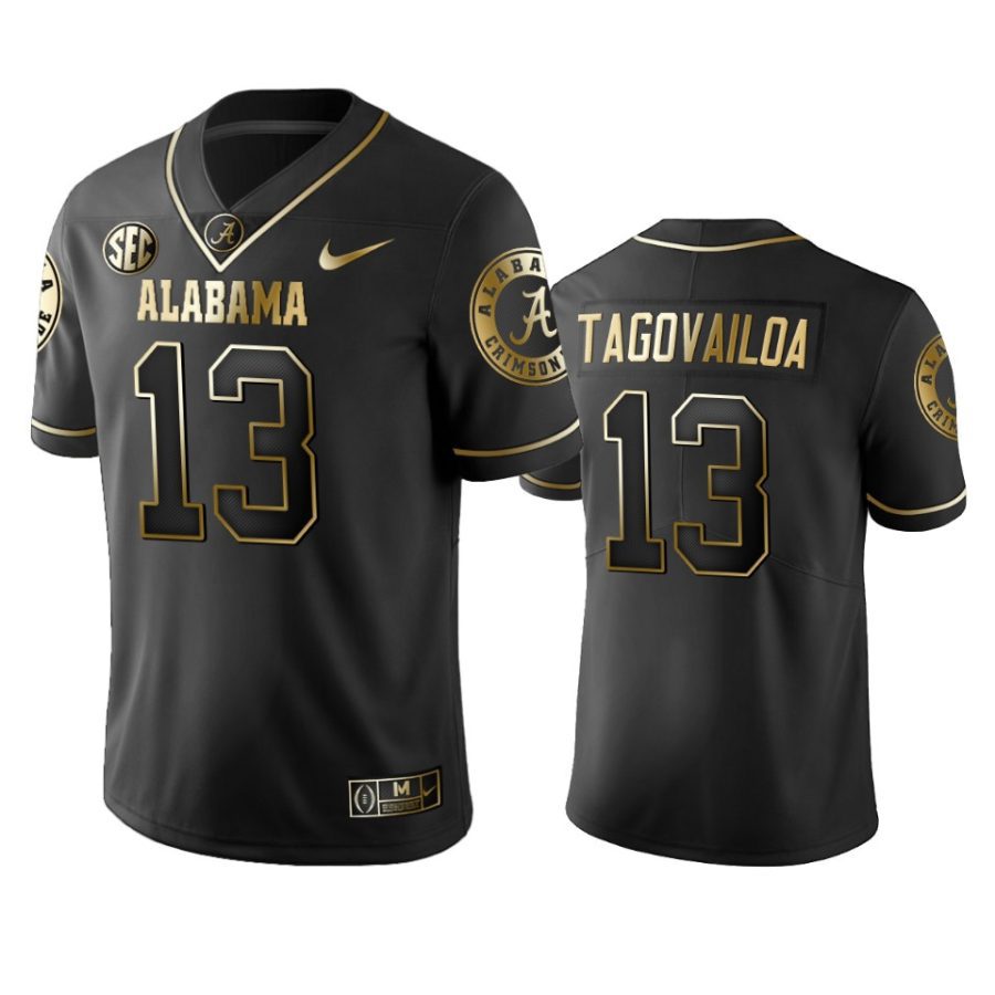 alabama crimson tide tua tagovailoa black golden edition limited jersey