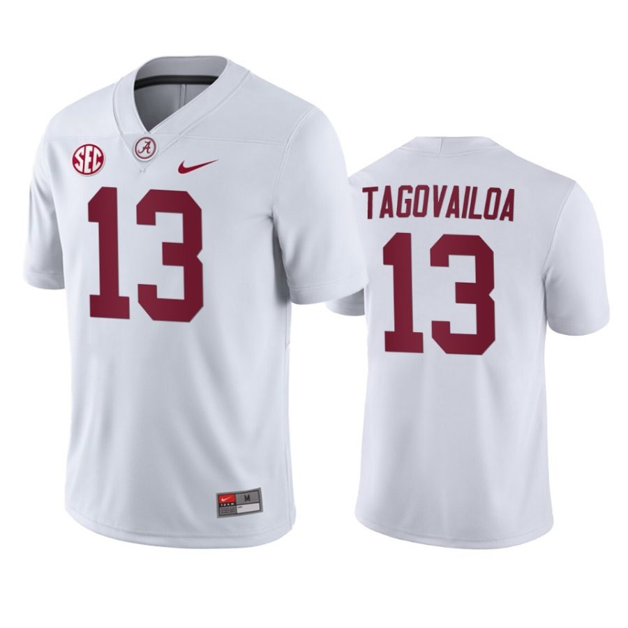 alabama crimson tide tua tagovailoa white away game jersey