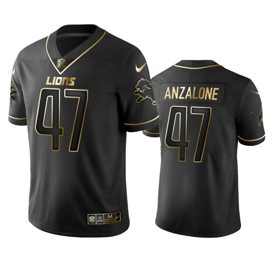 alex anzalone lions golden edition black jersey