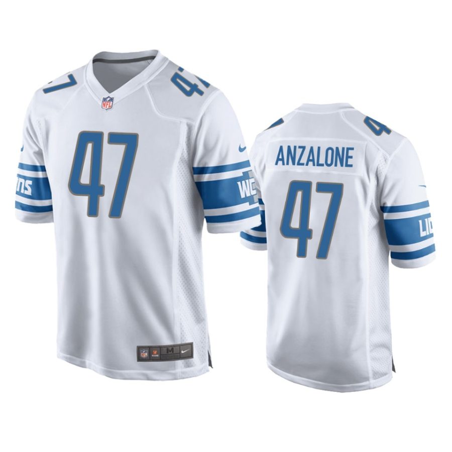 alex anzalone lions white game jersey