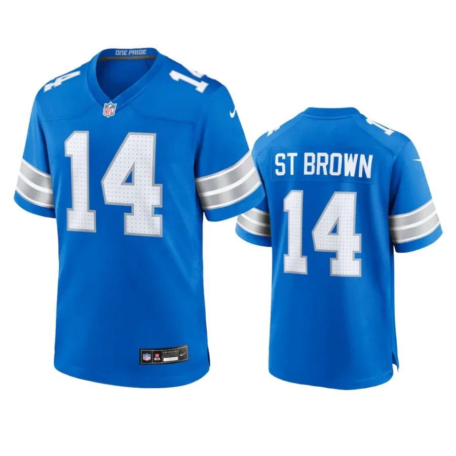 amon ra st. brown lions blue 2024 game jersey