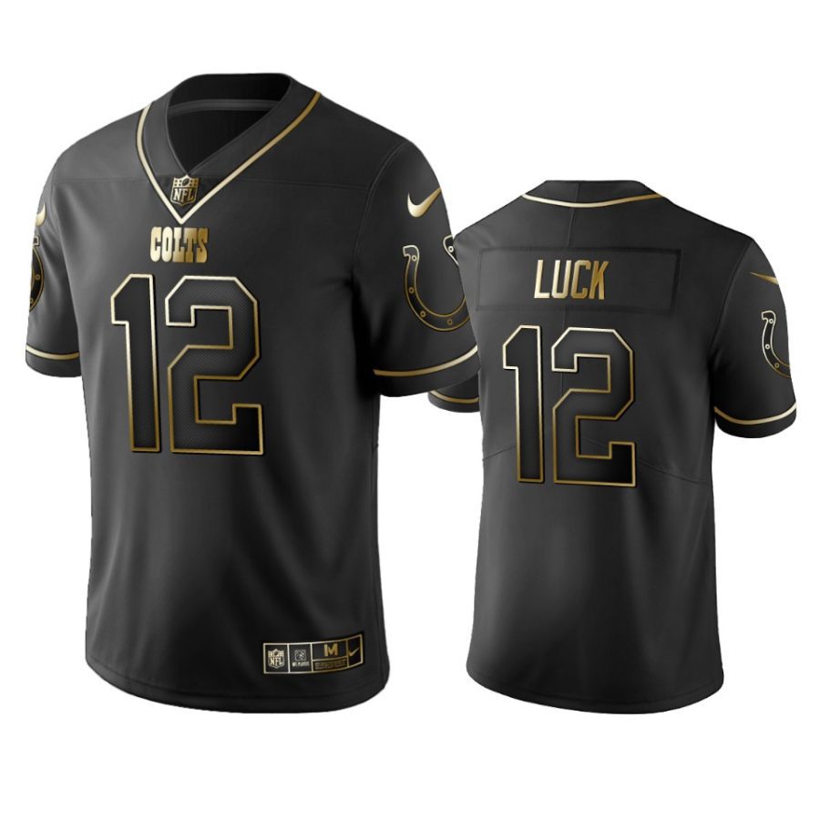 andrew luck colts black golden edition jersey