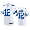 andrew luck colts white throwback game jersey