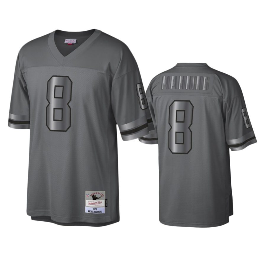 archie manning saints charcoal metal legacy retired player jersey